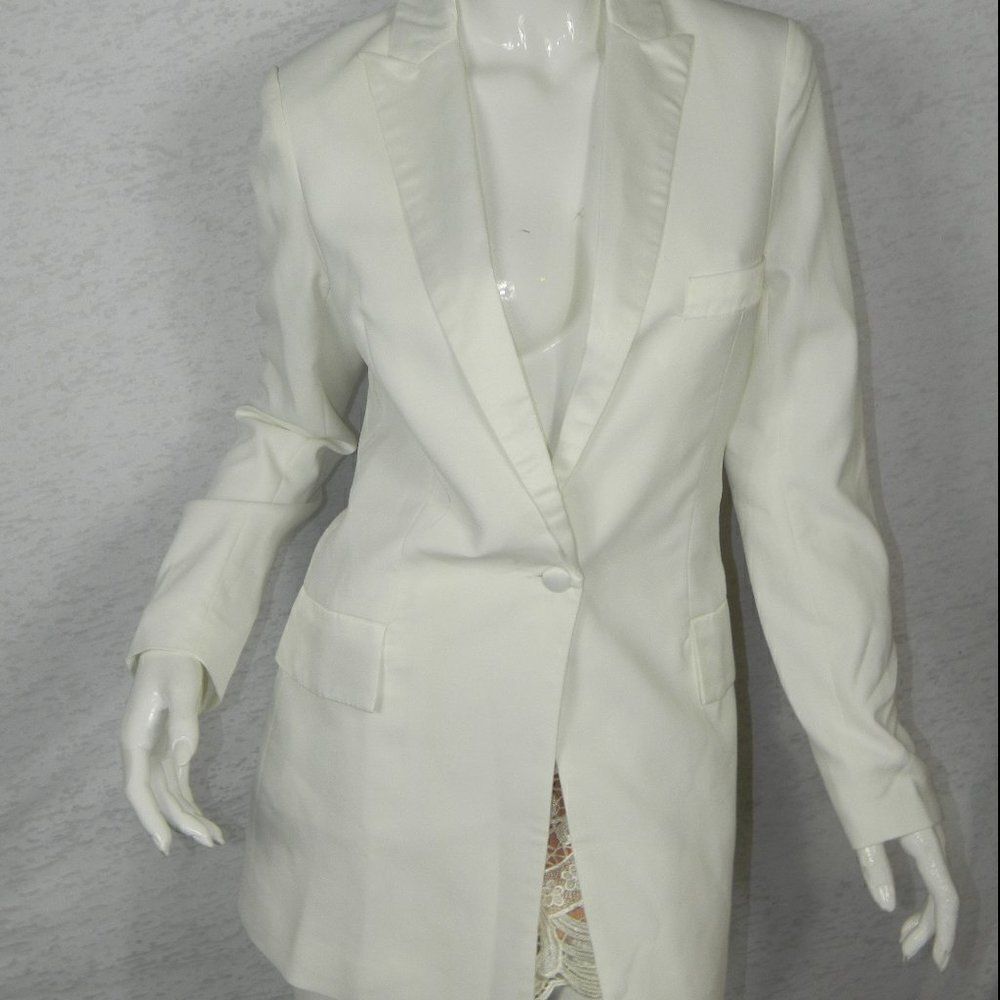 Blessed are‎ the  Meek Blazer  Size 4 White Tuxedo Oversize Menswear - Picture 5 of 11
